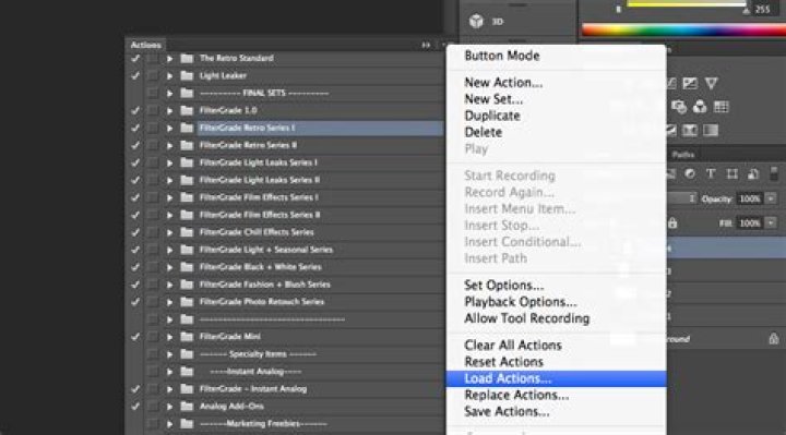 How do I add actions to Photoshop Mac?