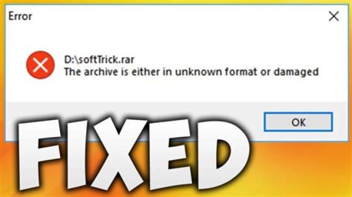 How do I fix archive is either unknown or damaged?