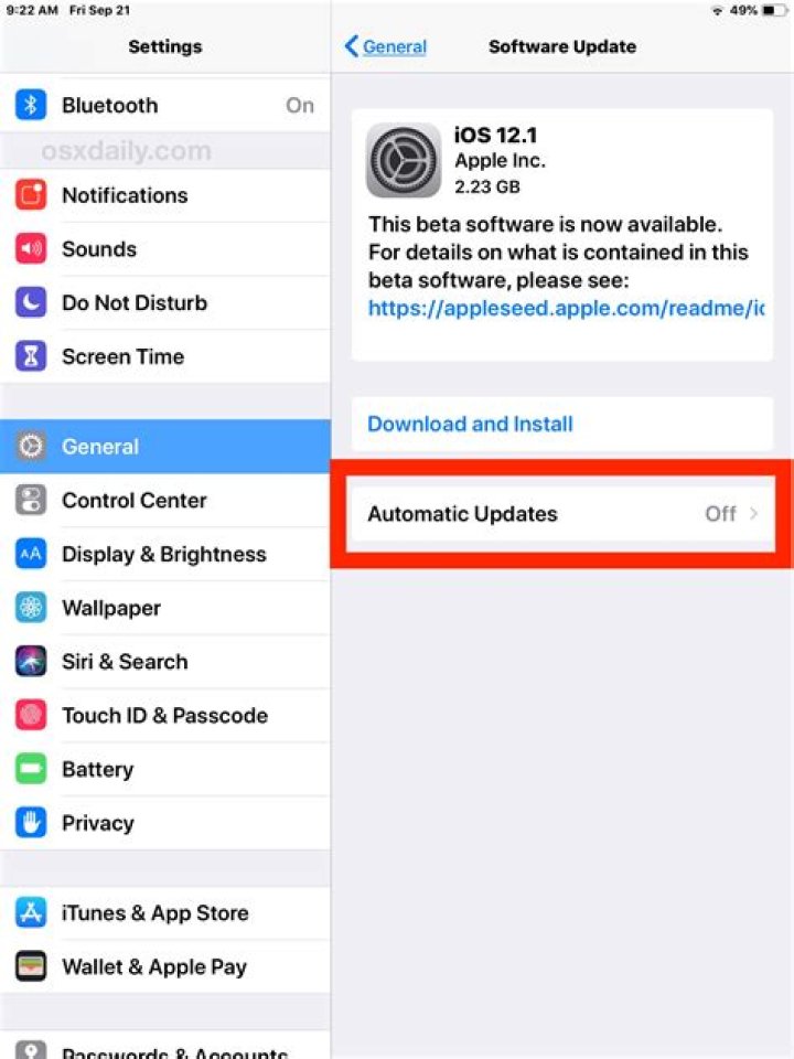 How do I update iOS on an old iPad 4?