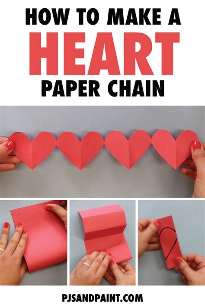 How do you make a paper heart chain?