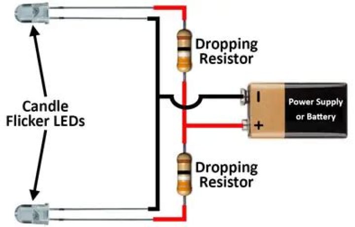 How do you make an LED flicker like a candle?