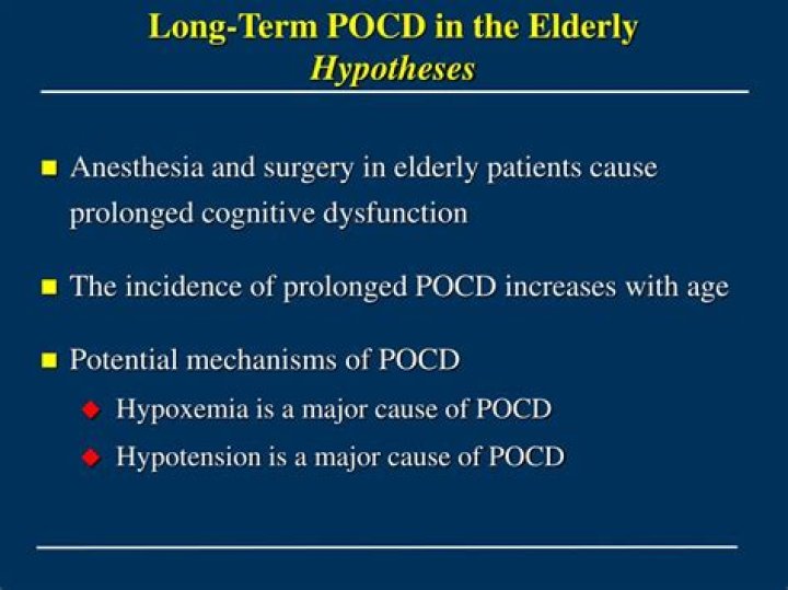 How long does POCD last in elderly?