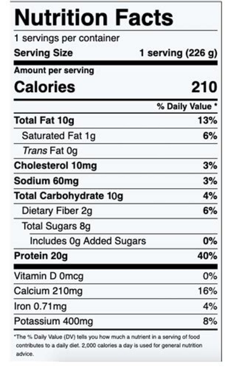 How many calories are in a blueberry frozen yogurt?