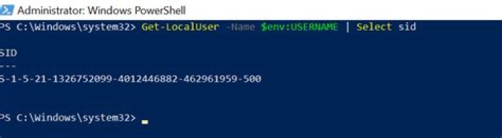 How to get current user SID in Active Directory using PowerShell?