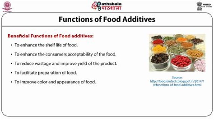 What are the 5 main functions of food additives?