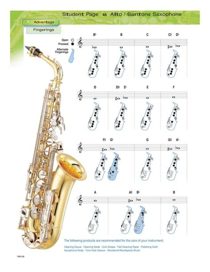 What are the main notes for saxophone?