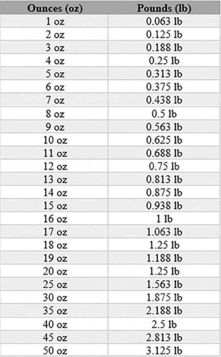What is 4 oz equivalent to in pounds?