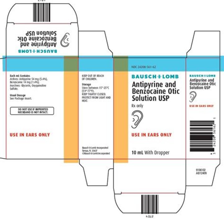 What is benzocaine and Antipyrine used for?