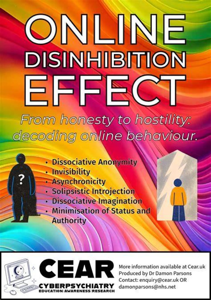 What is meant by the disinhibition effect?