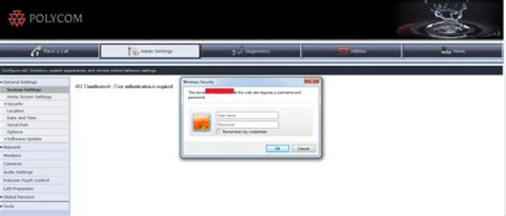 What is Polycom default password?