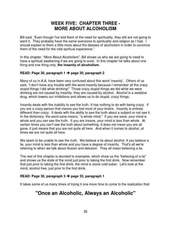 What is the chapter more about alcoholism about?