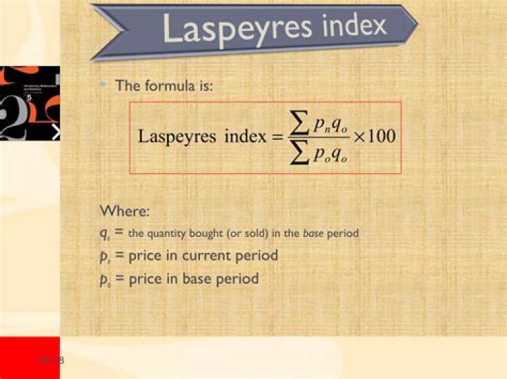 What is the formula for Laspeyres index?