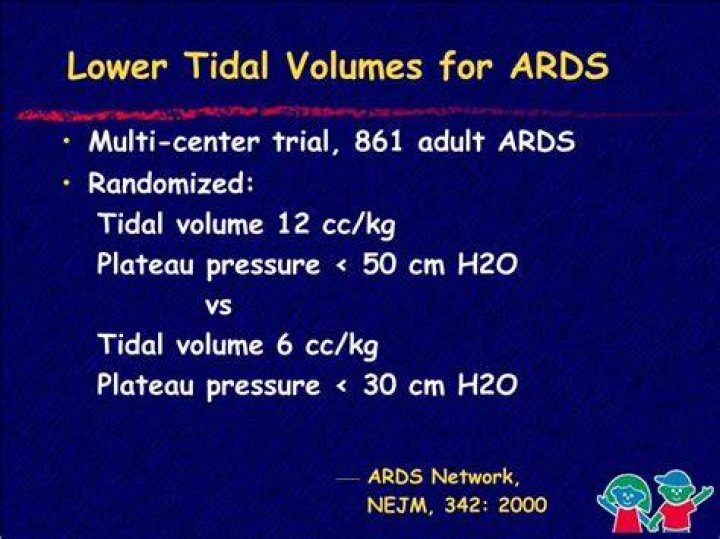 What is the tidal volume for ARDS?