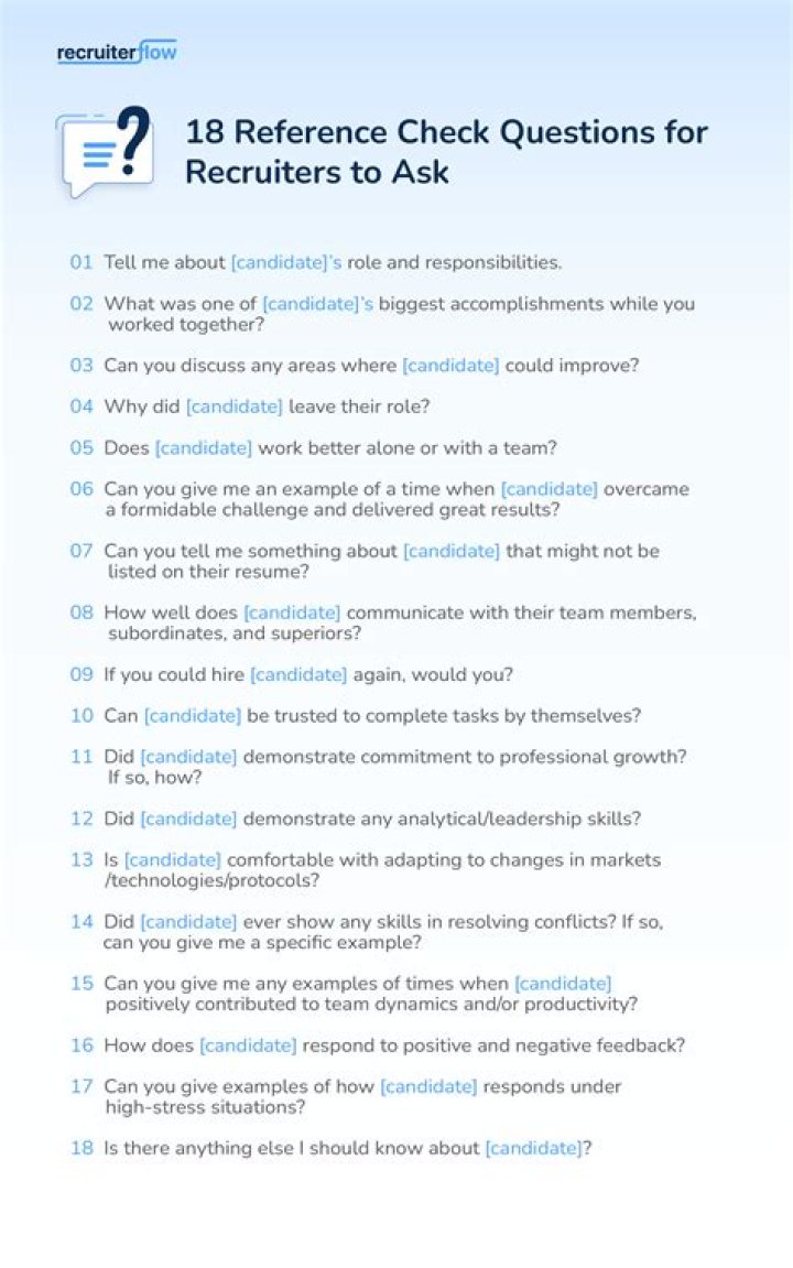 What questions do personal references get asked?