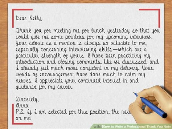 What to say in a professional thank you note?
